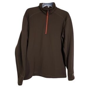 Guide Gear Mens Sweatshirt Medium Green Pullover Quarter Zip Fleece Field Tested